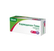 Карведилол-Тева, табл. 25 мг, №30, Плива Хрватска д.о.о., произв.Тева Оперейшнс Поланд Сп. з о.о.