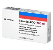 Тромбо АСС табл. кишечнораствор. п.п.о. 100 мг №28, Г.Л. Фарма Гмбх/ Валеант ООО