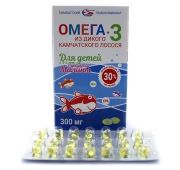 Омега-3 из дикого камчатского лосося Салмоника капс. 300 мг / 450 мг №84 для детей с ароматом малины, Тымлатский рыбокомбинат ООО