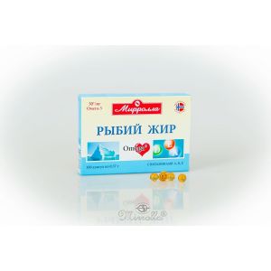 Рыбий жир капс. 0.37 г №100 Мирролла пищевой с витаминами А Д Е, Мирра ООО