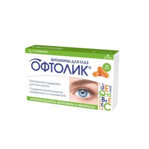 Офтолик витамины для глаз капс. 495 мг №30, Сентисс Фарма Пвт.Лтд, произведено ВТФ ООО
