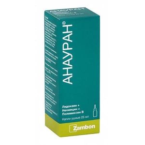 Анауран капли ушные фл. 25 мл, Замбон с.п.а.