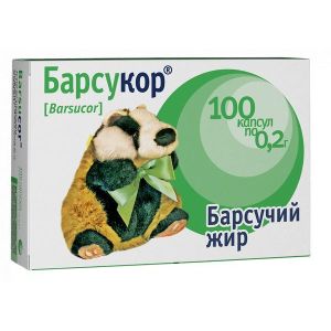 Барсучий жир Барсукор капс. 0.2 г №100, Багира ООО