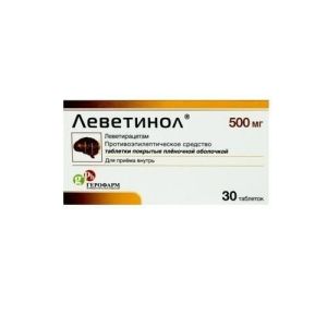 Леветинол табл. п/о пленочной 500 мг №30, Герофарм ООО