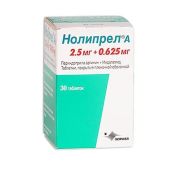 Нолипрел А табл. п.п.о. 0.625 мг+2.5 мг фл. №30, Сервье-Рус ООО