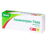 Лизиноприл-Тева, табл. 10 мг, №30, Тева Фармасьютикал Воркс Прайвэт ко.лтд.