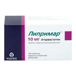 Липримар табл. п.п.о. 10 мг №100, Пфайзер Фармасьютикал ЛЛС