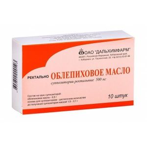 Облепиховое масло супп. рект. 500 мг №10, Дальхимфарм ОАО