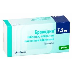 Бравадин, табл. п.п.о. 7.5 мг, №56, Крка-Рус ООО