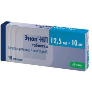 Энап-НЛ табл. 12.5 мг+10 мг №20, КРКА д.д.